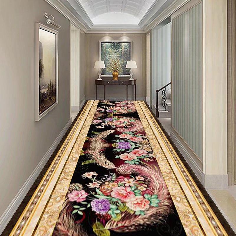 Retro European Long Corridor Carpet Runner Washable Strip Rug for Home Hotel Hallway Decor Villa Stairway Floor Mats