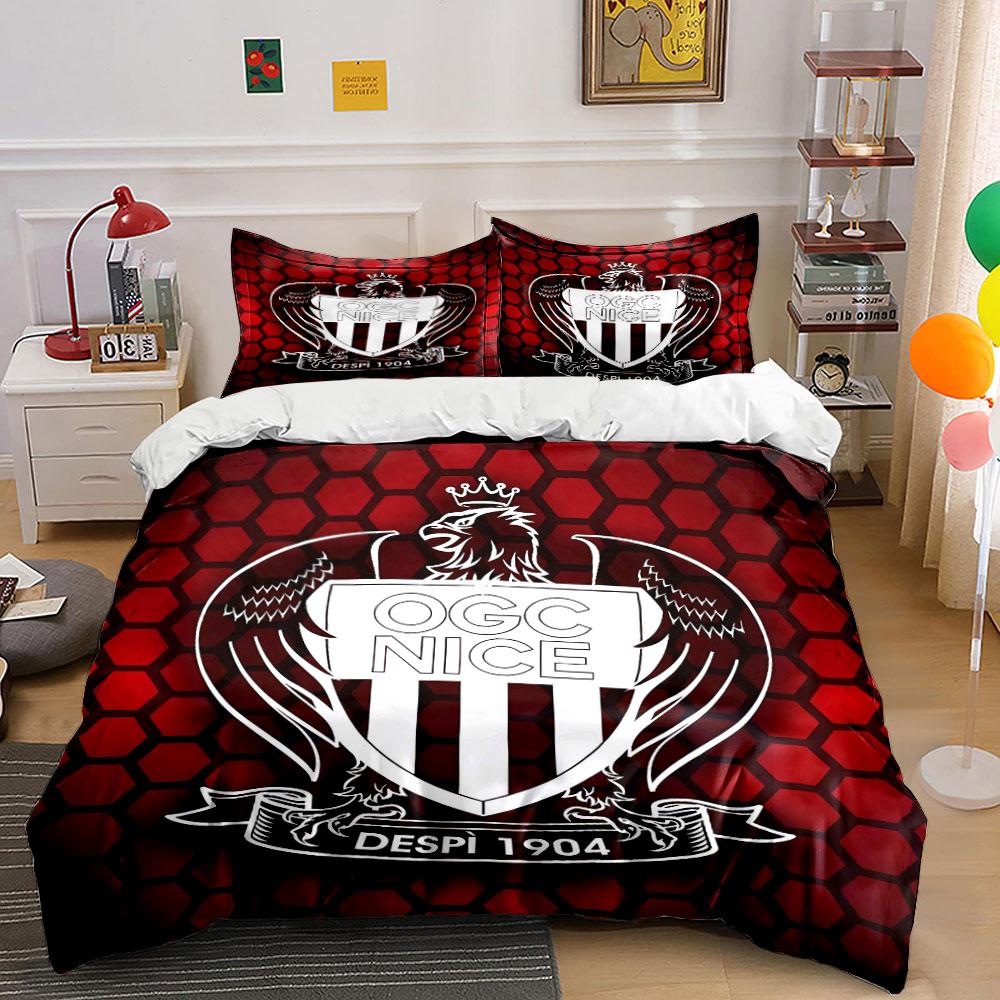 OGC Nice Logo Bedding Set Bedding Duvet Cover Set Duvet Cover Pillowcases (1 * Duvet Cover 2 * Pillowcases, without duvet insert)