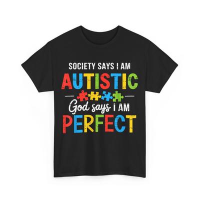 T-shirt de sensibilisation à l'autisme, La société dit que je suis autiste T-shirt du mois de sensibilisation à l'autisme