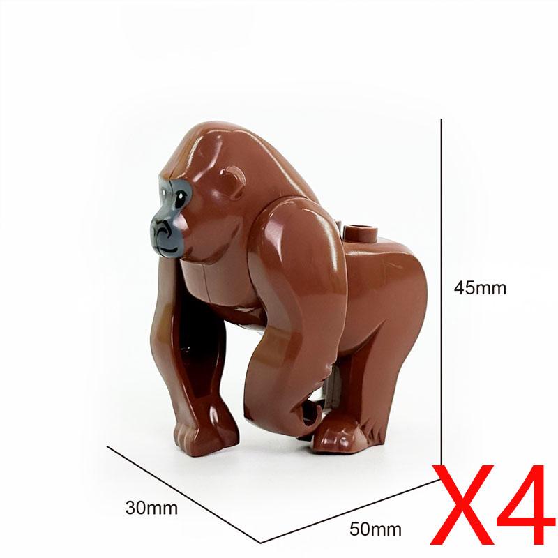 MOC Zwierzęta Zoo Klocki Słonie Tygrysy Słonie Małpy Łosie Niedźwiedzie Owce Wielbłąd Koń Krokodyl Lampart Mini Klocki DIY T11