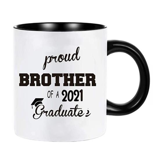 Large Capacity Coffee Cup Graduation Theme Water Cup with Ergonomic Handle Comfortable to