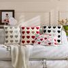 Valentine's Day Pillow Cover Couple Plush Cushion Cover Heart Embroidery Love Sofa Decoration 50x50cm