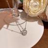 Elegant Zirconium Titanium Steel Necklace - Trendy Korean Style Round Clavicle Chain for Women