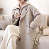 2025 Herbst/Winter Hepburn-Stil Damen Wollmantel in Midilänge - Vielseitig & Locker Koreanische Mode