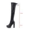 Fashion Fashion Stretch Patent Leather Women Thigh High Boots Autumn Winter Platform Wedge High Heels Over the Knee Modern Booties Shoes