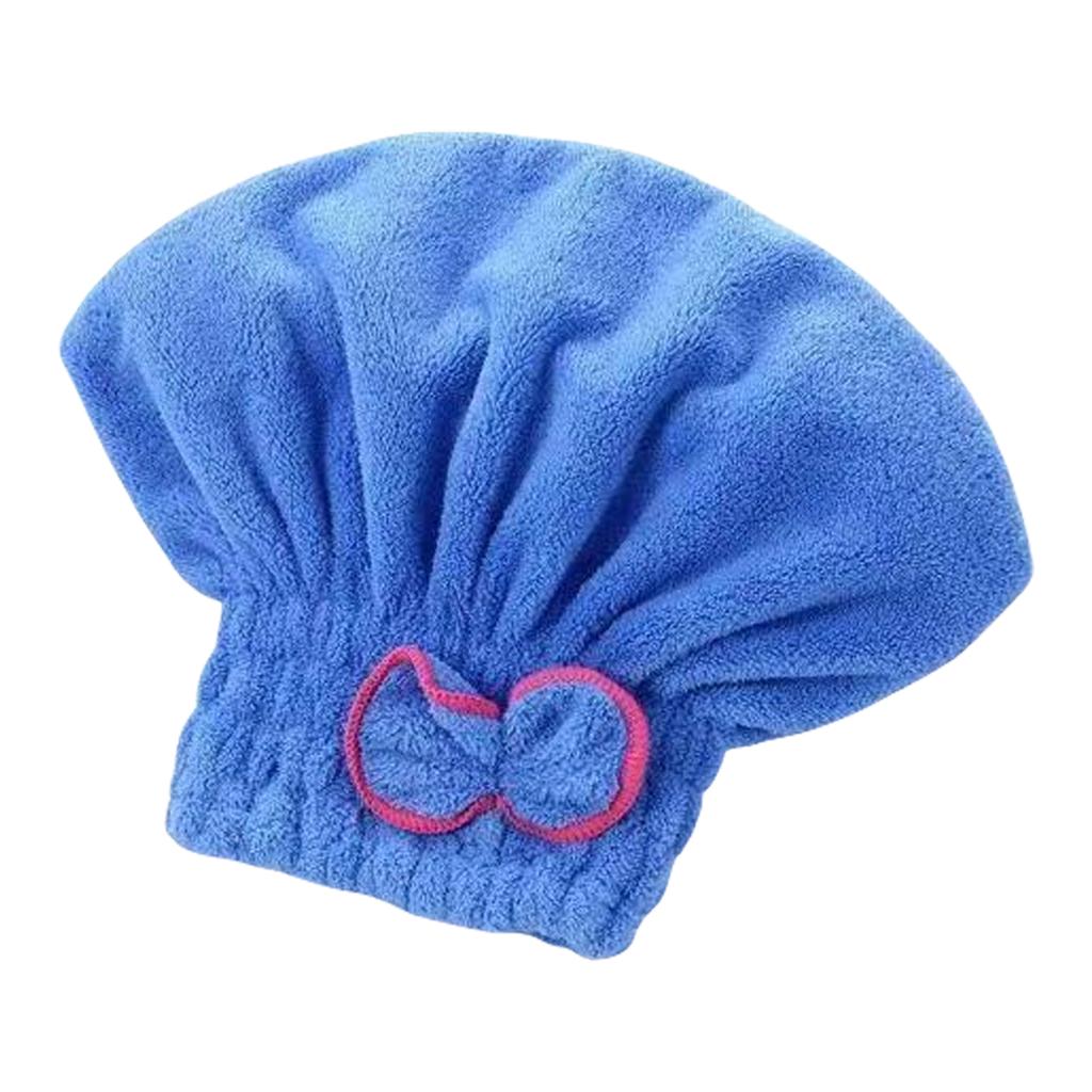 Bath Accessories High Absorbency Hair Towel Wrap Fast Drying Coral Velvet Towel with Bow Knot for Wet Hair