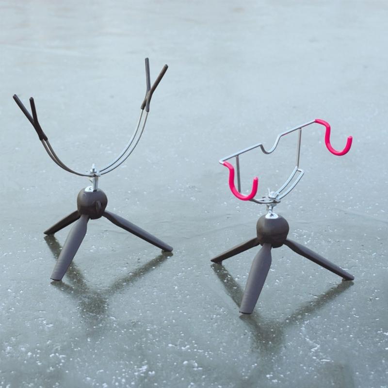 Portables Metal Fishing Poles Vertical Folding Ice Fishing Rod Holder Angling Tool for Winter and Lake Fishing