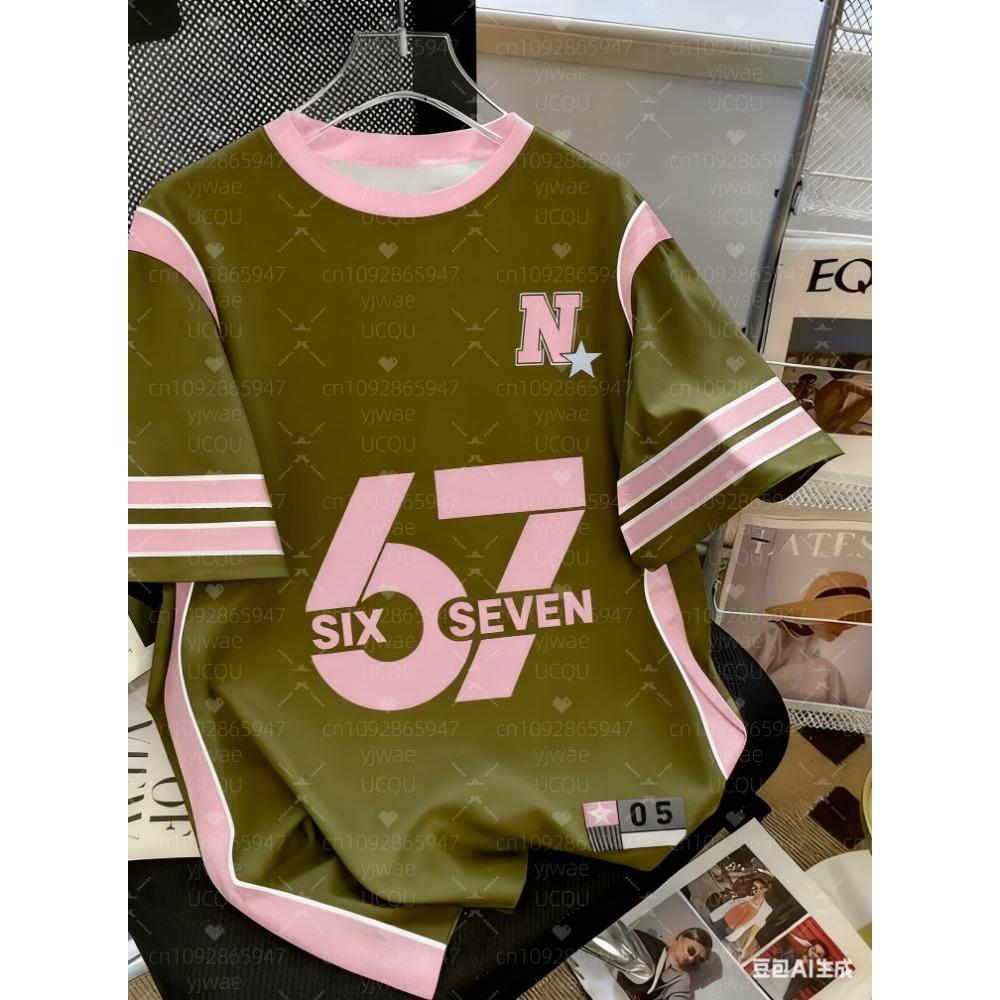 Summer Fashion 67 Kids T-shirt Funny 6 7 Print Short Sleeve Boys Tees Top Loose Streetwear Girl Clothing