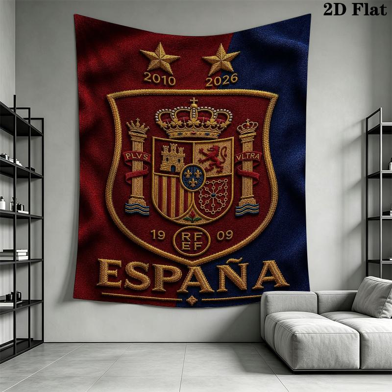 Spain National Football Team Wall Tapestry Aesthetic Wall Hanging Printed Fabric Blanket Decorative Tapestries for Bedroom Living Room Home Decor