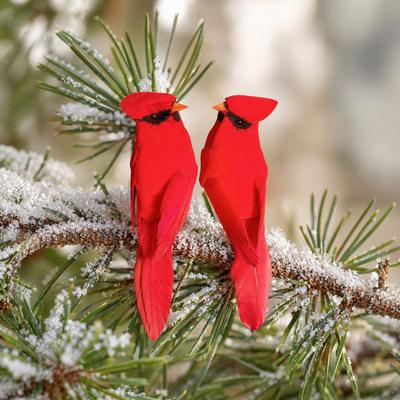Realistischer Roter Vogel, Simulierte Feder-Schaumstoff-Bastelarbeit, Lebensechte Künstliche Vogel-Dekoration für Weihnachtsbaum, Heim-Garten-Ornament