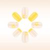 24 Pezzi Giallo French Tip Unghie Finte Corte Quadrate Unghie Finte Fiori Unghie Acriliche Lucide Copertura Totale Unghie Adesive