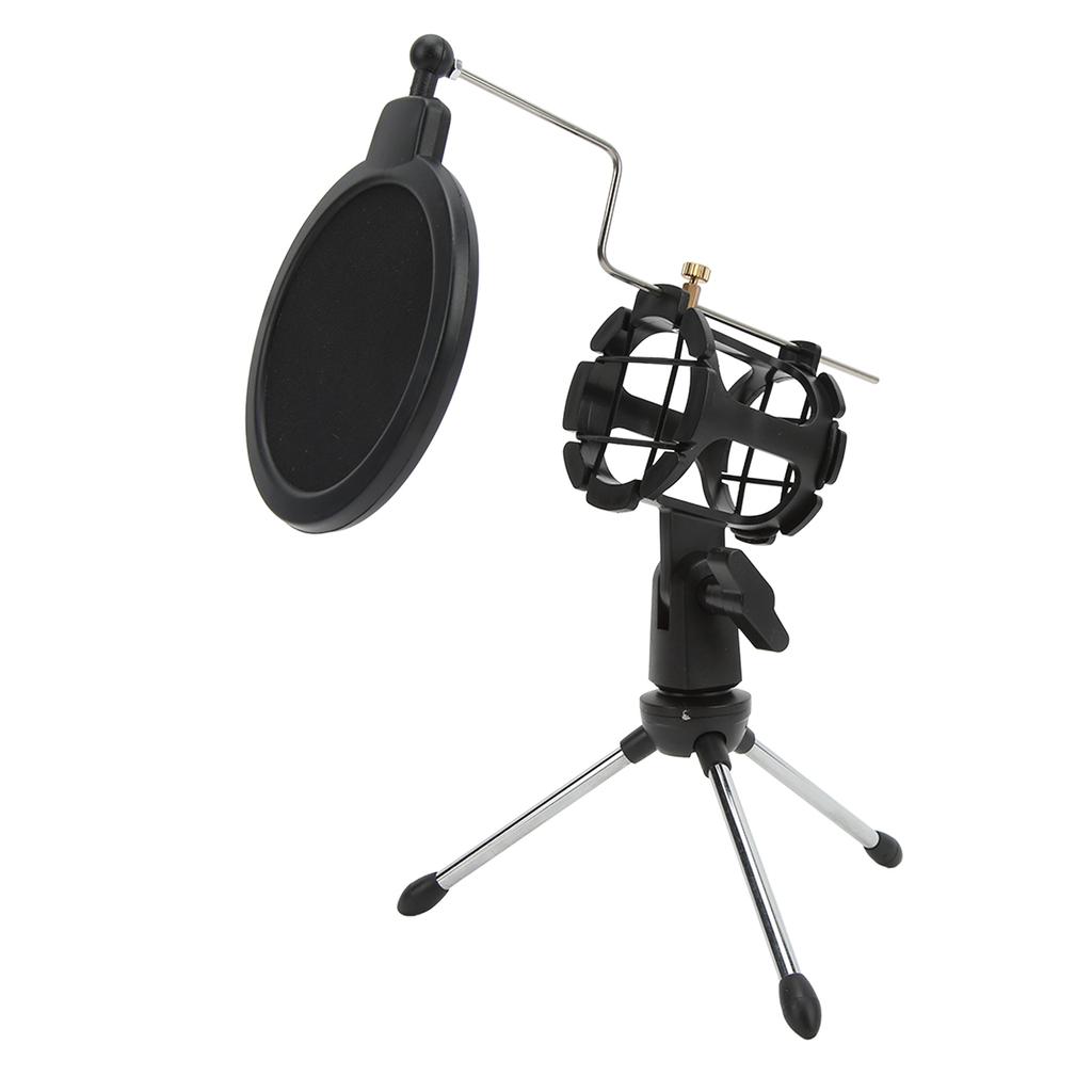 Foldable Microphone Shockproof Stand Pop Filter Holder Kit for Recording Studio Live Broadcast
