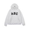 Unisex oversized mikina s flockovým potiskem písmen, česaný bavlněný fleece, spadlá ramena, streetový styl