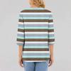 Women's Fashion Casual Seven Sleeve T-Shirt Print Round Neck Top