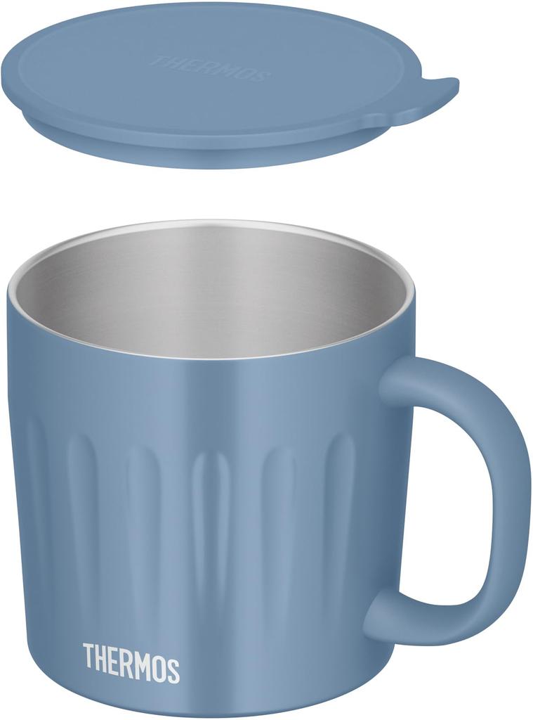 Thermos Vacuum Insulated Sax Large Dishwasher SAX Mug, 450ml, Blue, Embossed, Capacity, Safe, JTA-450