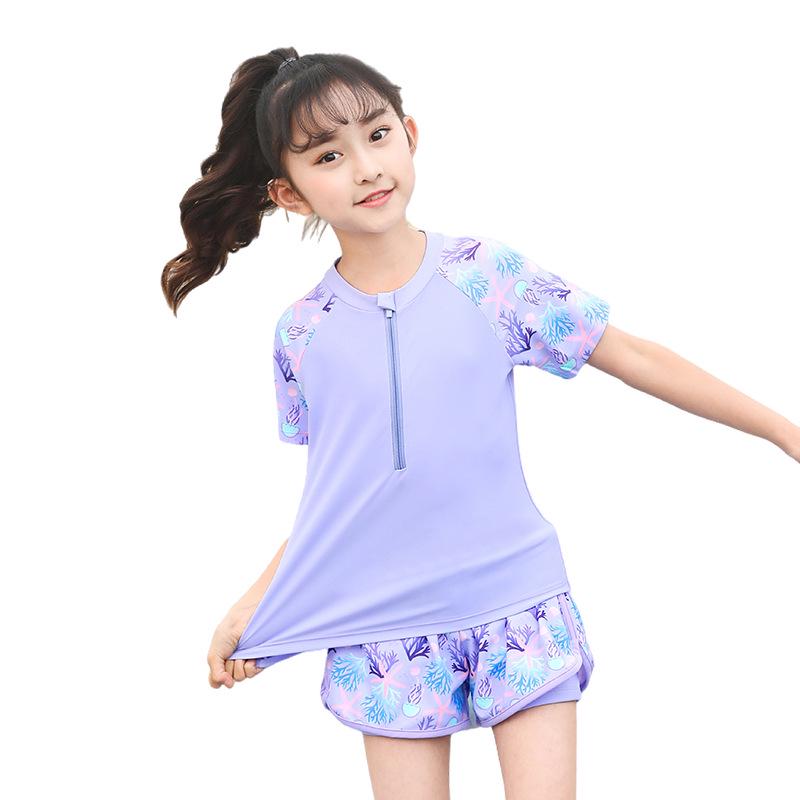 Nome prodotto rivisto: "Costume da Bagno Due Pezzi Zhuoyue 2026 a Manica Corta per Bambine, Età 3-6 Anni – Con Pantaloncini per Bambini"