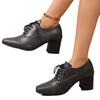 Plus Size Shoes for Women 36-43 Autumn Fashion Women Lace Up Square Toe High Heel Pumps Platform Non-slip Shoes