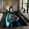 Futuristic Neon Motorcycle Design suitable as a non-slip mat for the living room or bedroom sofa