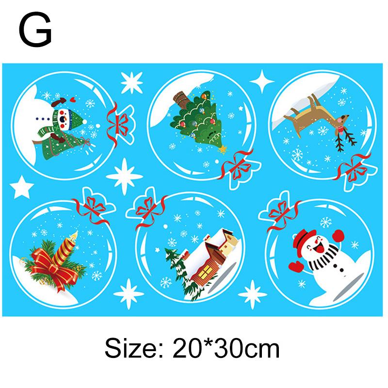 Window Wall Stickers Christmas Decoration Self-adhesive Santa Claus Snowflake Elk Glass Wall Stickers Decal Christmas Home Decor