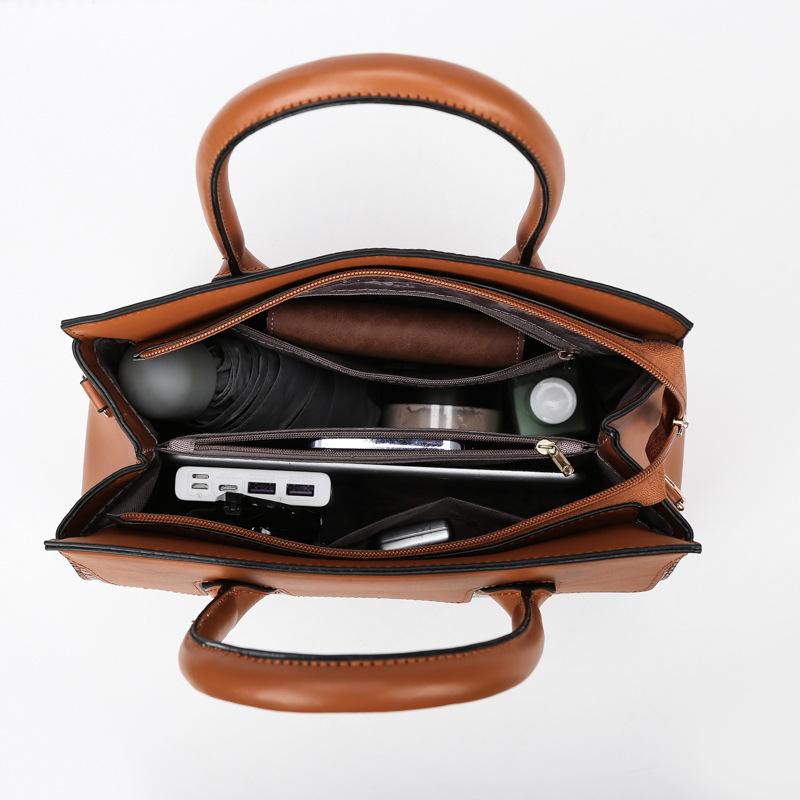 New European and American Retro Three-piece Women's Bag One-shoulder Crossbody Handbag