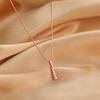 Minimalist Vertical Strip With Diamond Collarbone Chain, Simple Temperament, Personalized Student, Small Fresh Long Geometric Necklace, Female