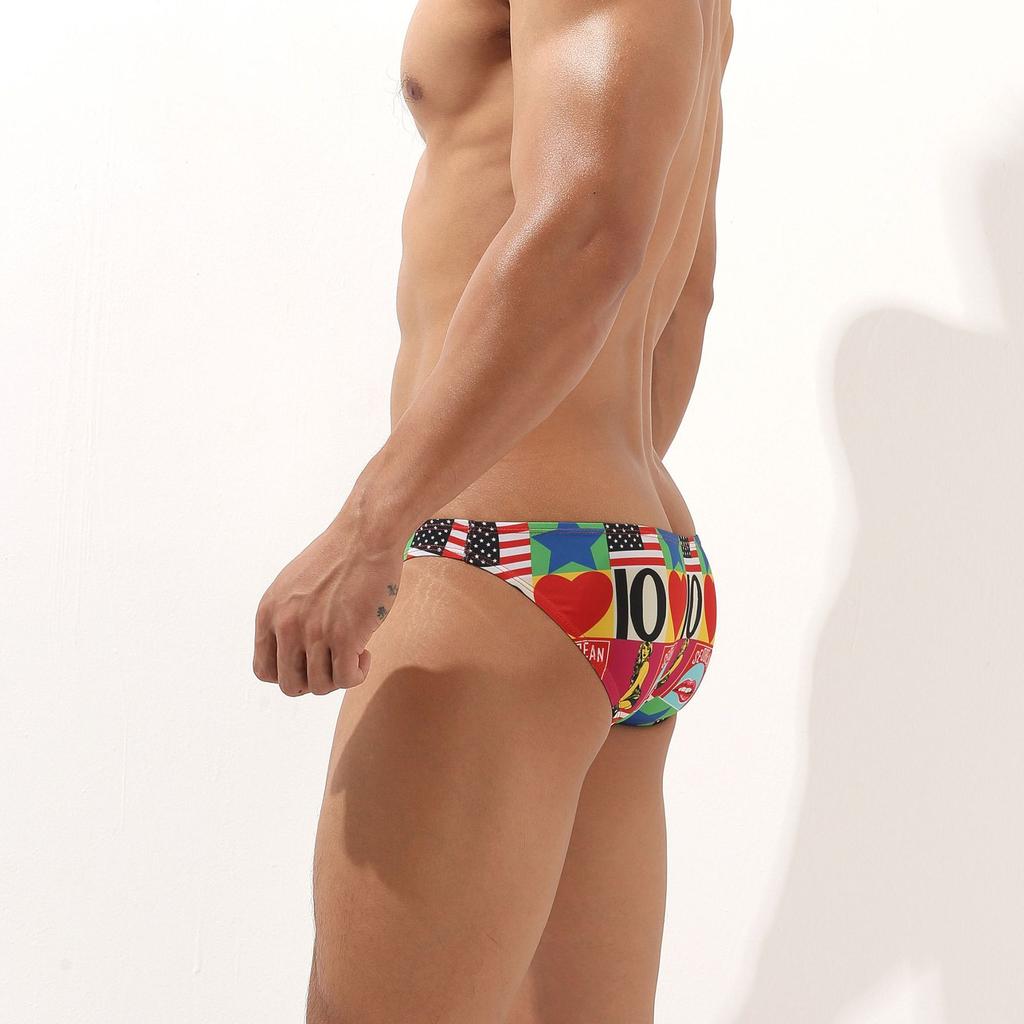 Men's Sexy Printed Briefs Fashionable Cute Style Low Rise Underwear Thin Comfortable And Intimates Briefs