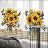 2PCS Digital Print Sheer Curtain, Plaid Sunflower, Modern Minimalist Window Curtains for Living Room Bedroom Home Decor