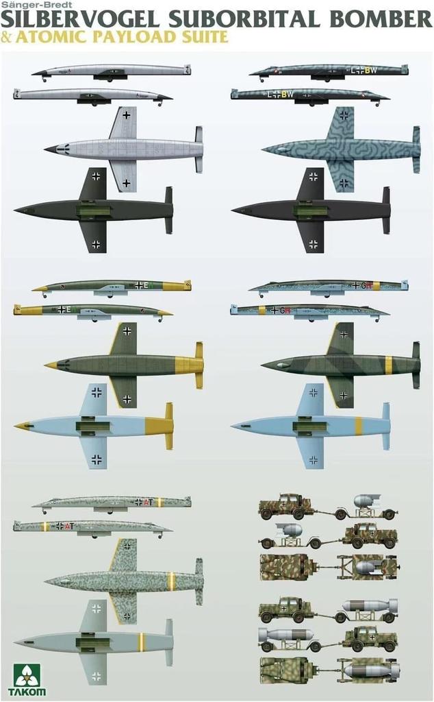 Tacom German Army Zilber Vogel Ballistic Flying Bomb Set Plastic Model TKO5018 Molding Color 1/72 Bomber/Nuclear