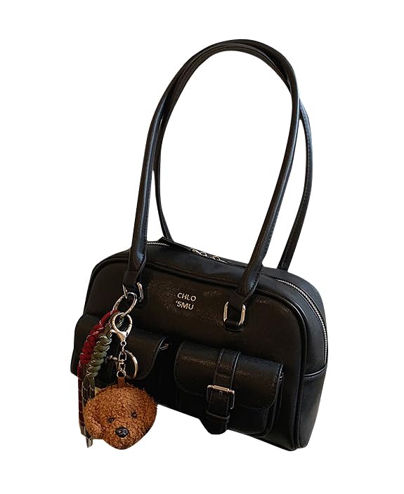 

OIUYUE PU Leather Shoulder Underarm Large Shoulder Double Tote School Use Size Bag, Bag, Capacity, Women s Handbag, Bag, Handbag, Commuting, School, чорний
