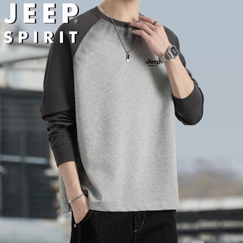 

JEEP SPIRIT Men s Colorblock Crew Neck Sweatshirt M