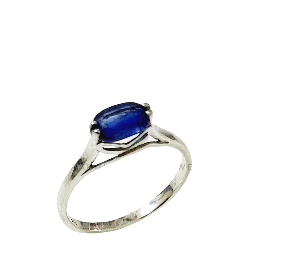 Bague en argent sterling 925 avec pierre précieuse kyanite naturelle, taille 7,5 US