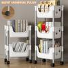 Easy to Assemble Floor Standing Storage Unit Sturdy Layer Storage Shelf with Drawers Movable Storage Stand Holder