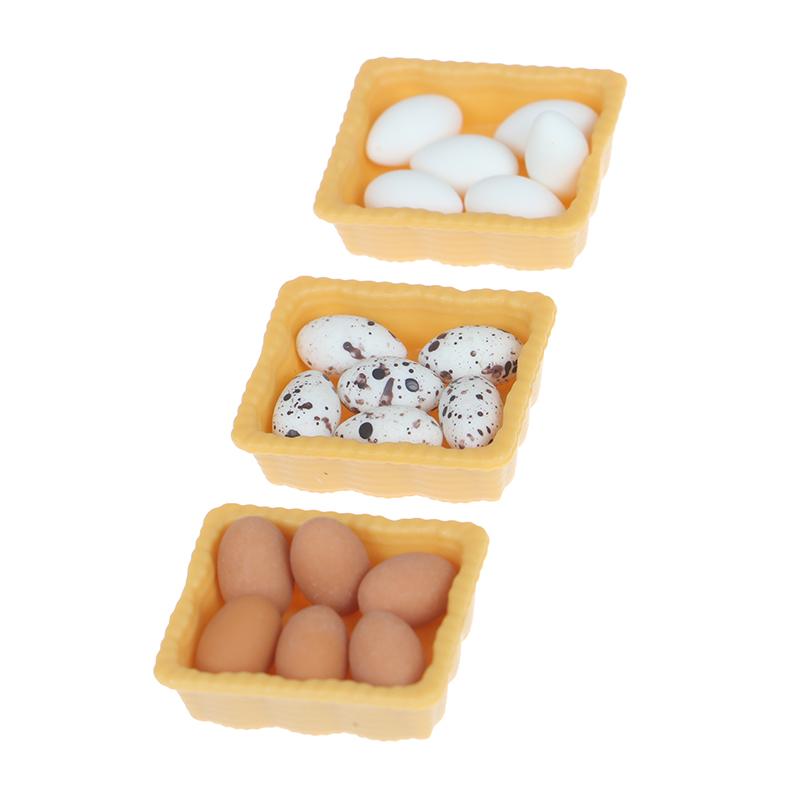 1:12 Dollhouse Miniature Mini Egg With Tray Kitchen Accessories Model Toys