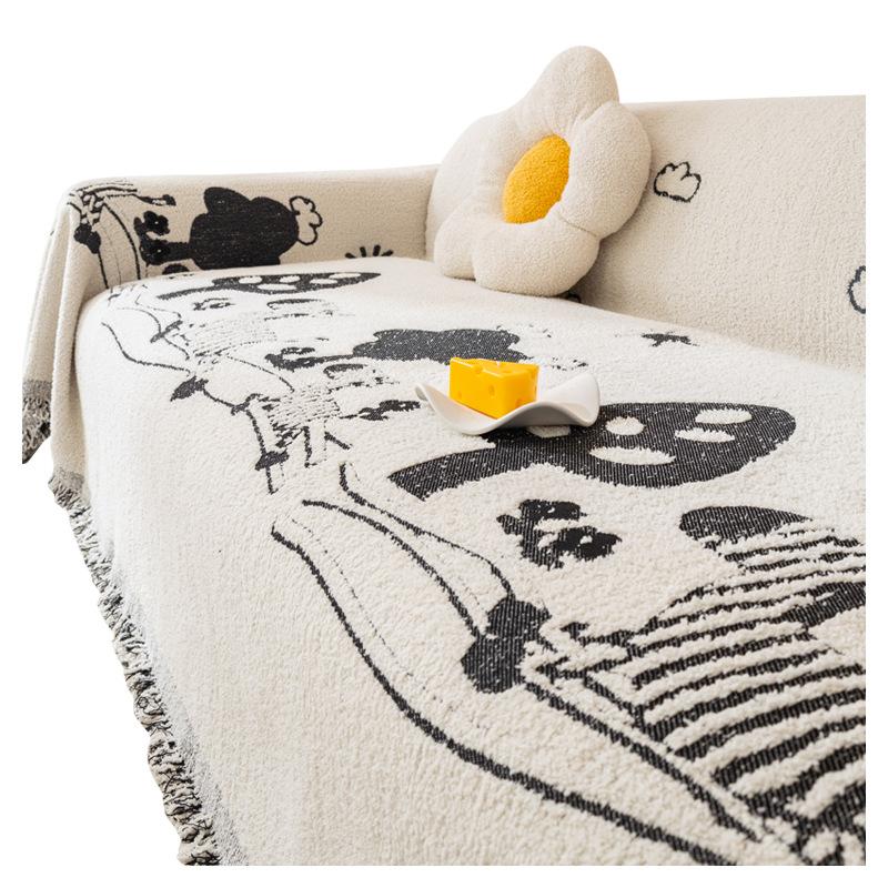 High-End Atmosphere Living Room Plush Zebra Sofa Towel All-Inclusive Universal Dust Cover Cover Nap Wool Blanket