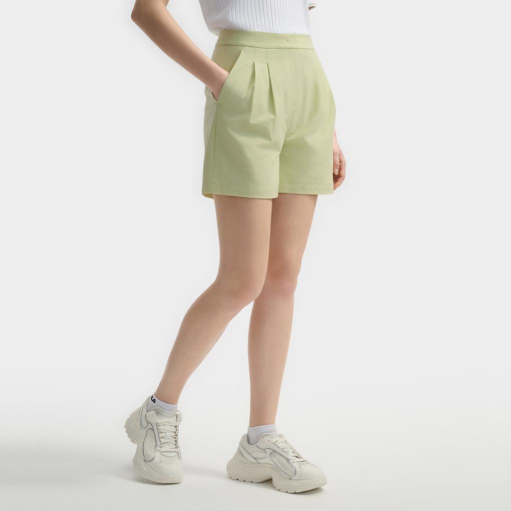 Fila White Versatile Loose Breathable Urban Functional Woven Three-Quarter Casual Shorts Women Shorts Light-Yellow F11W523803F-MT