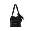 [Unisex] Glossy Ribbon Drawstring Bucket Bag - Black Hdwk024Bxzblk