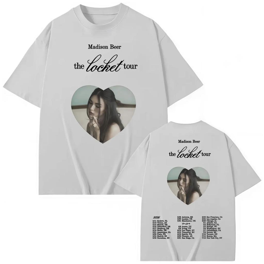 Custom Shirt Madison Beer The Locket Tour 2026 Merch Tshirt Fashion Pop Music Short Sleeve T Shirts Unisex Unisex Casual Loose Cott
