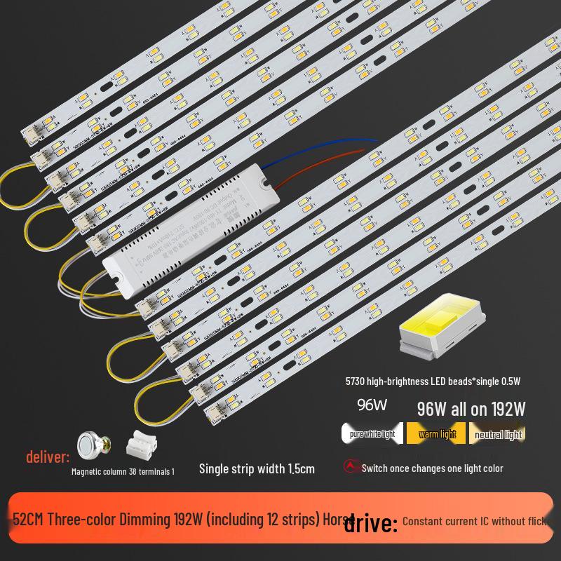 Three-Color LED Strip Light Panel for Living Room Ceiling