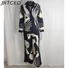 BITCED Damen Frühjahrskollektion: Eleganter Homewear-Stil Bedrucktes Langarm-Oberteil und Hose Lässiges Mode-Set