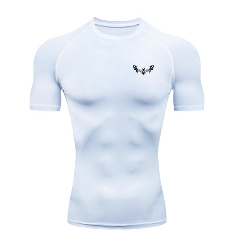 Design tetování netopýra Pánské sportovní tričko Trénink Fitness Kompresní tričko na cvičení Rashguard Vrcholy Tričko