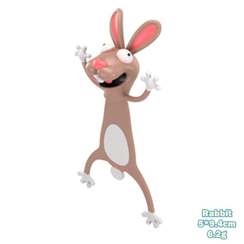 1 Stück kreatives 3D-Stereo-Lesezeichen zum Lesen von Büchern, Cartoon-Tier-Marker, niedlicher Panda, Hundehai, Seite halten