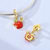 Original 925 Sterling Silber Charm Perle Goldene Serie Zirkon Anhänger Passend für Original Armband Halskette Für Frauen DIY Schmuck Geschenk