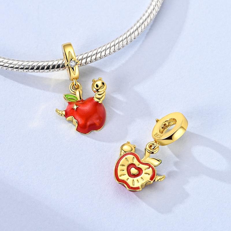 Original 925 Sterling Silber Charm Perle Goldene Serie Zirkon Anhänger Passend für Original Armband Halskette Für Frauen DIY Schmuck Geschenk