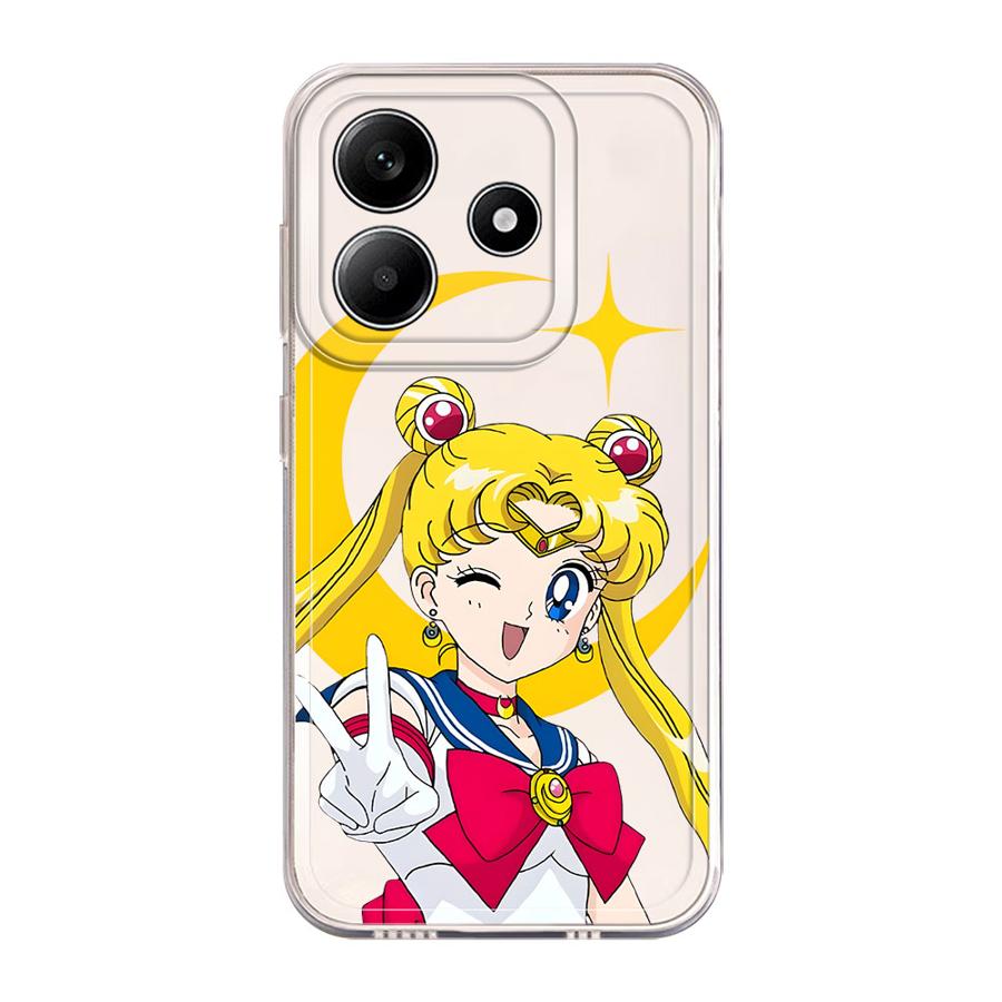 Case for Xiaomi Redmi Note 14 Pro Plus 13C 10S 9 10 14C 11S 12S 12 11 A4 Note 13 Soft Phone Cover Anime Sailor Moon