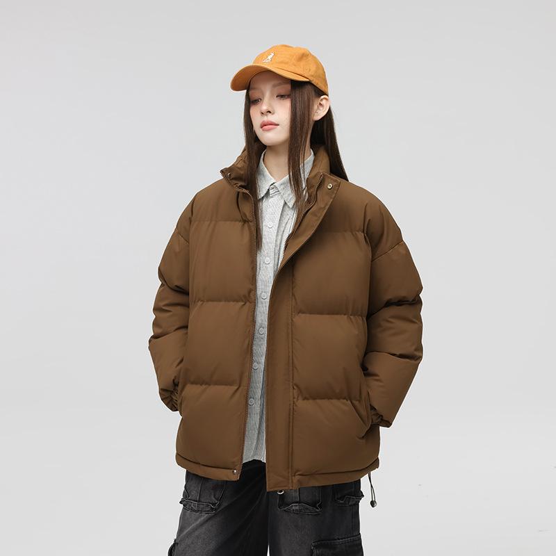 Winter New Couple Cotton Coats for Men and Women, Loose and Warm Stand-up Collar Bread Coats, Cotton Coats for Men