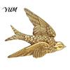 Swallow Wall Decor Gold Decor, Resin Flying Bird Sculpture, Vintage Art for Entryway 3D Living Room Bedroom Home Artistic