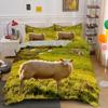 Sheep Duvet Cover King Queen Size Lovely Farm Animals Bedding Set For Kids Teens Adults White Goat 2/3pcs Quilt Cover Pillowcase