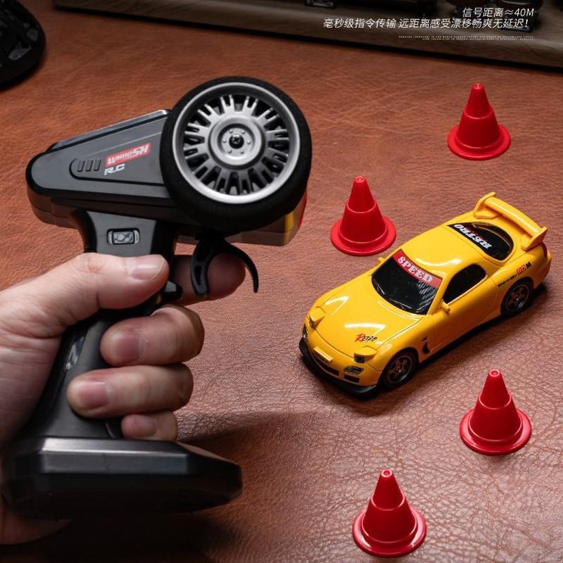 MAV2  Whoosh 1:43 Mini High Speed Drift 4wd Led Racing Car For Mazda Rx7 Subaru Kids Remote Control Car Model Toy Ges