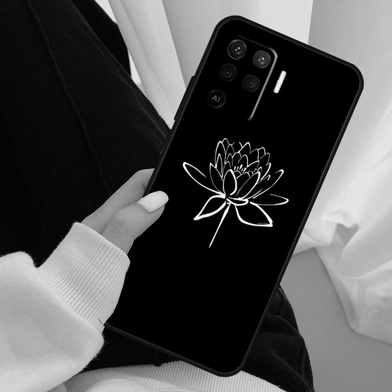 Lotus Flower Case For Oppo A18 A38 A58 A78 A98 A80 A60 A40 A96 A76 A16 A94 A74 A54 A15 A17 A57 A77 A5 Pro
