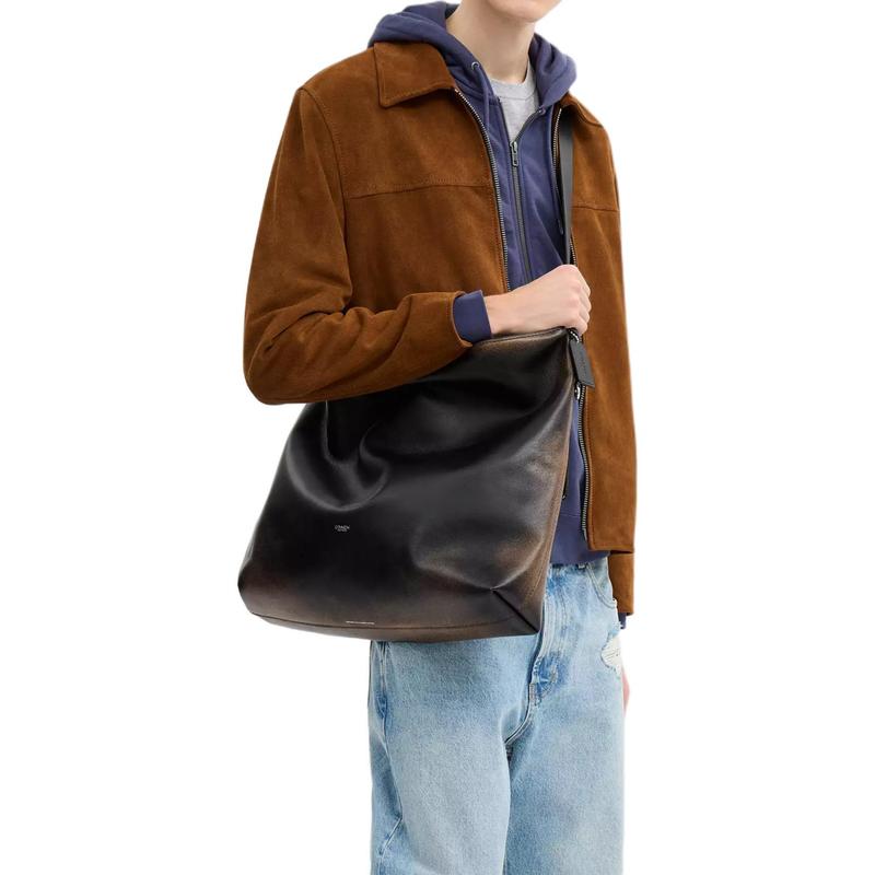 COACH shoulder bag Mott Messenger 47 Zipper closure adjustable strap Rubbed glove tanned leather and vegetable tanned leather Large size Unisex couple